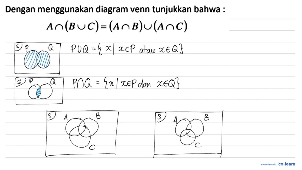 Dengan menggunakan diagram venn tunjukkan bahwa : A cap(B