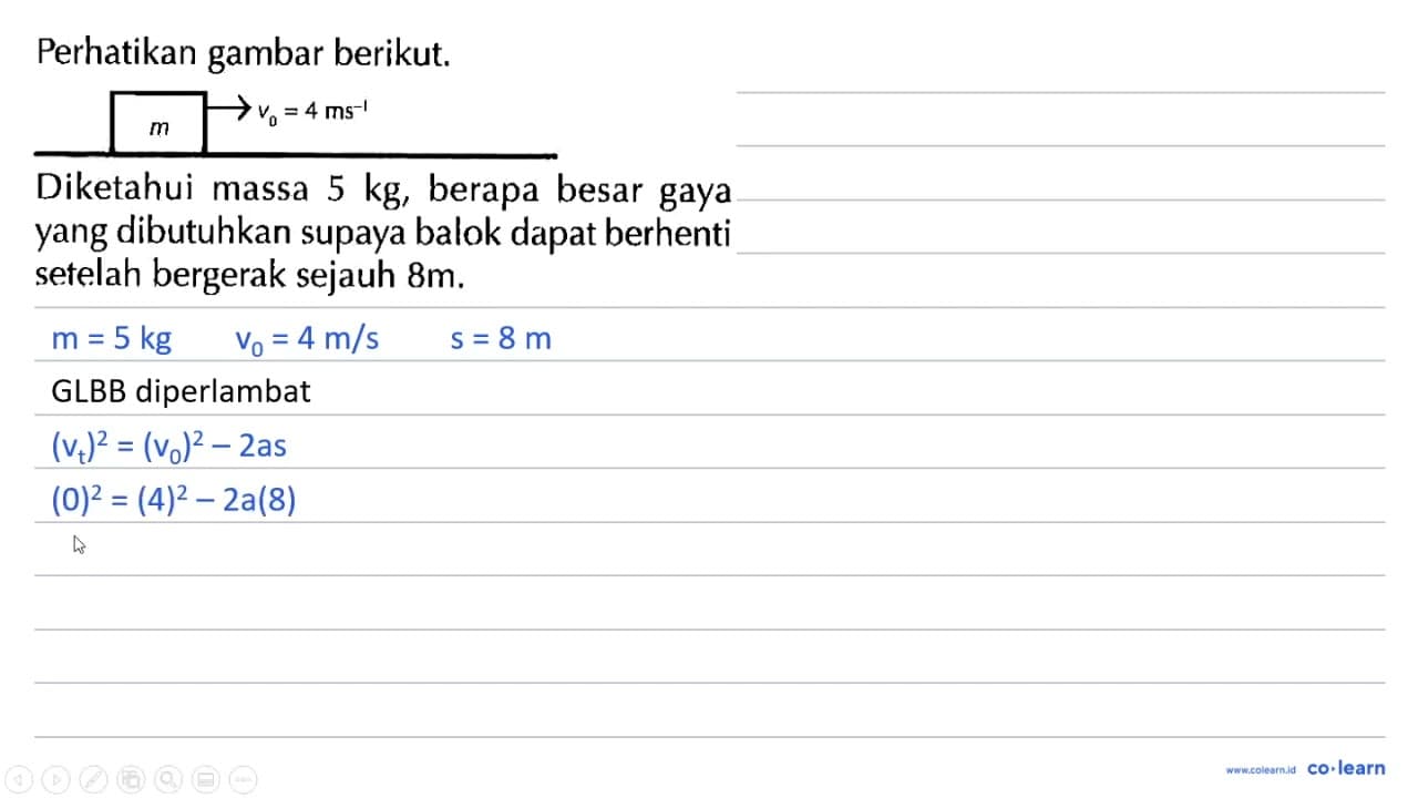 Perhatikan gambar berikut.m, v0 = 4 ms^(-1)Diketahui massa