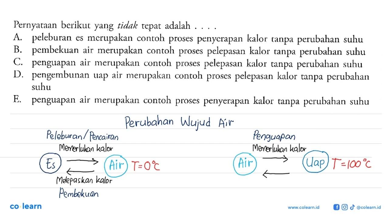 Pernyaraan berikut yang tidak tepat adalah ...