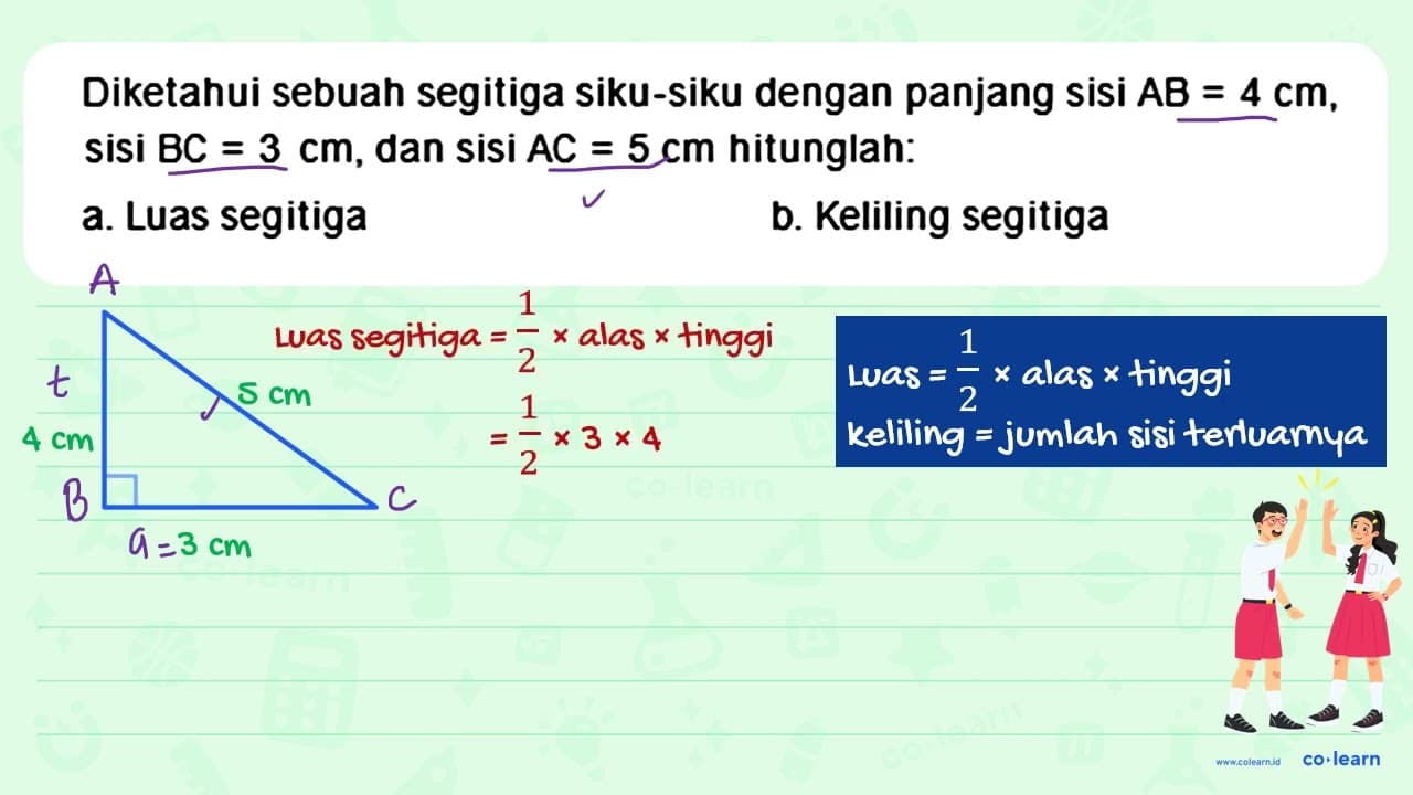 Diketahui sebuah segitiga siku-siku dengan panjang sisi A