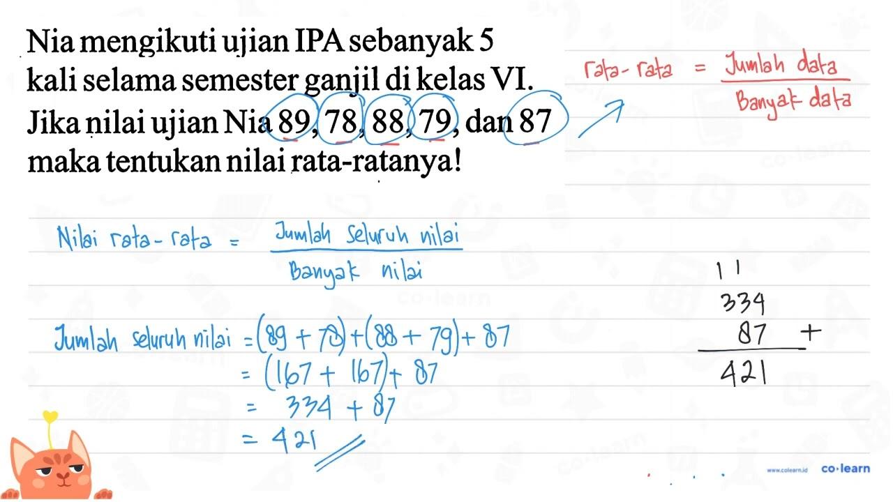 Nia mengikuti ujian IPA sebanyak 5 kali selama semester