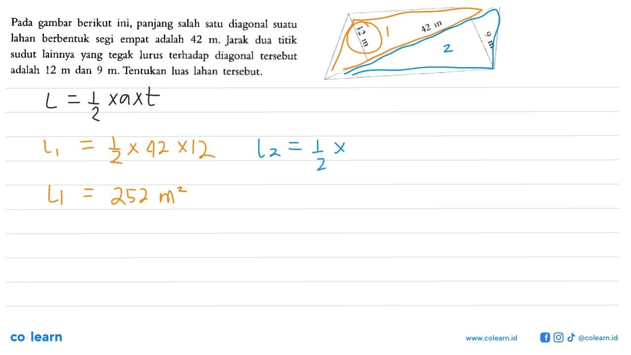 Pada gambar berikut ini, panjang salah satu diagonal suatu