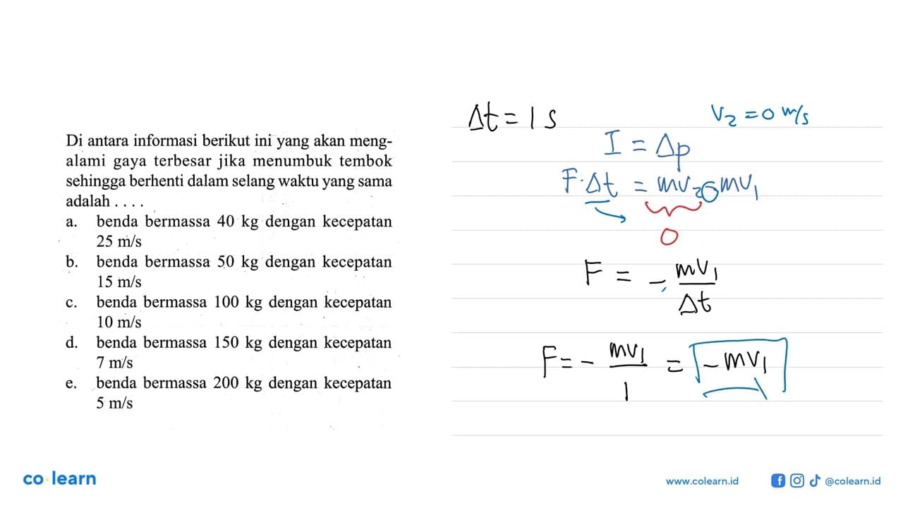 Di antara informasi berikut ini yang akan mengalami gaya