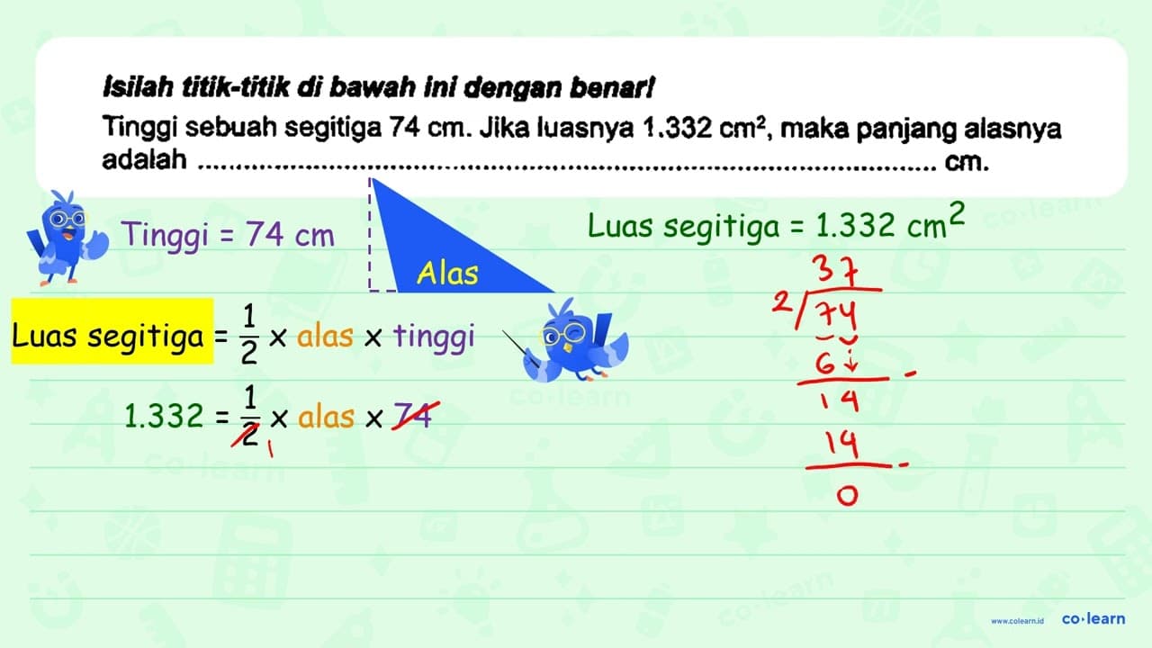 Isilah titik-titik of bawah ini dengan benerl Tinggi sebuah