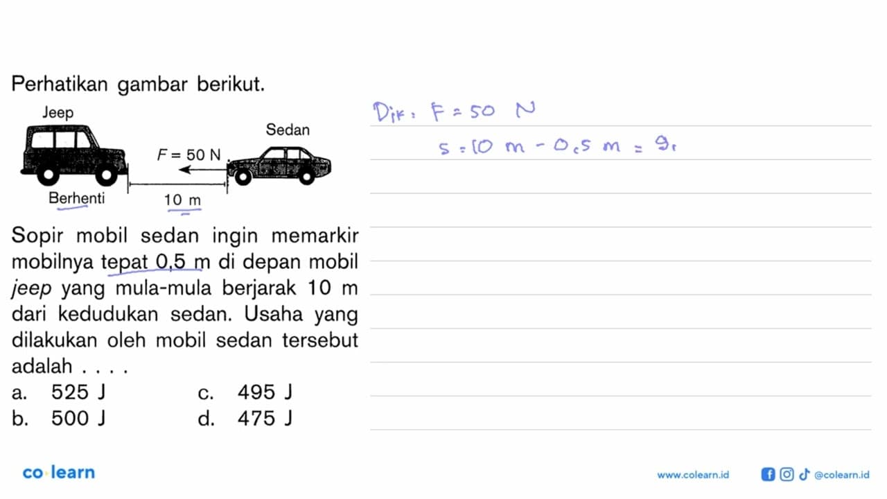 Perhatikan gambar berikut.Sopir mobil sedan ingin memarkir