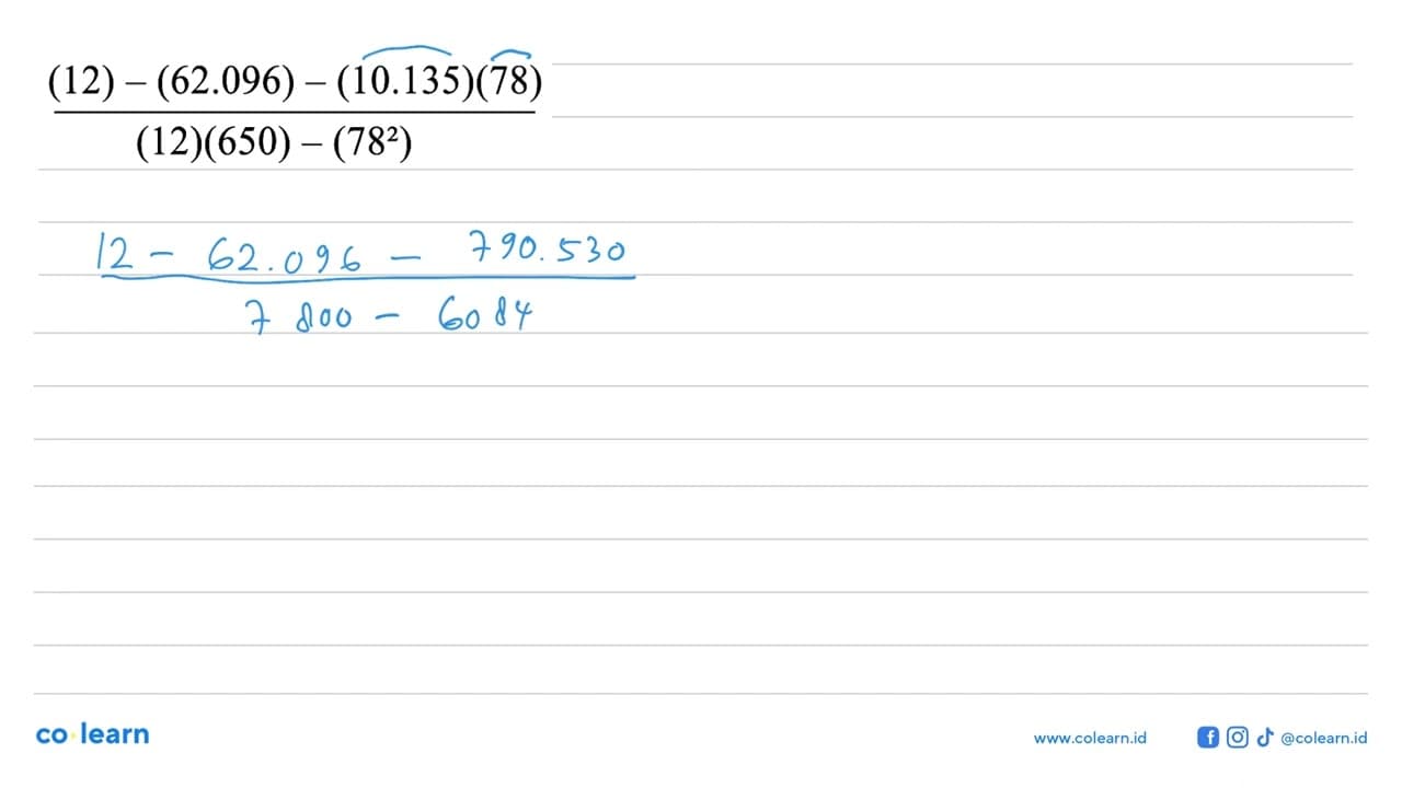 ((12)-(62.096)-(10.135)(78))/((12)(650)-(78^2))