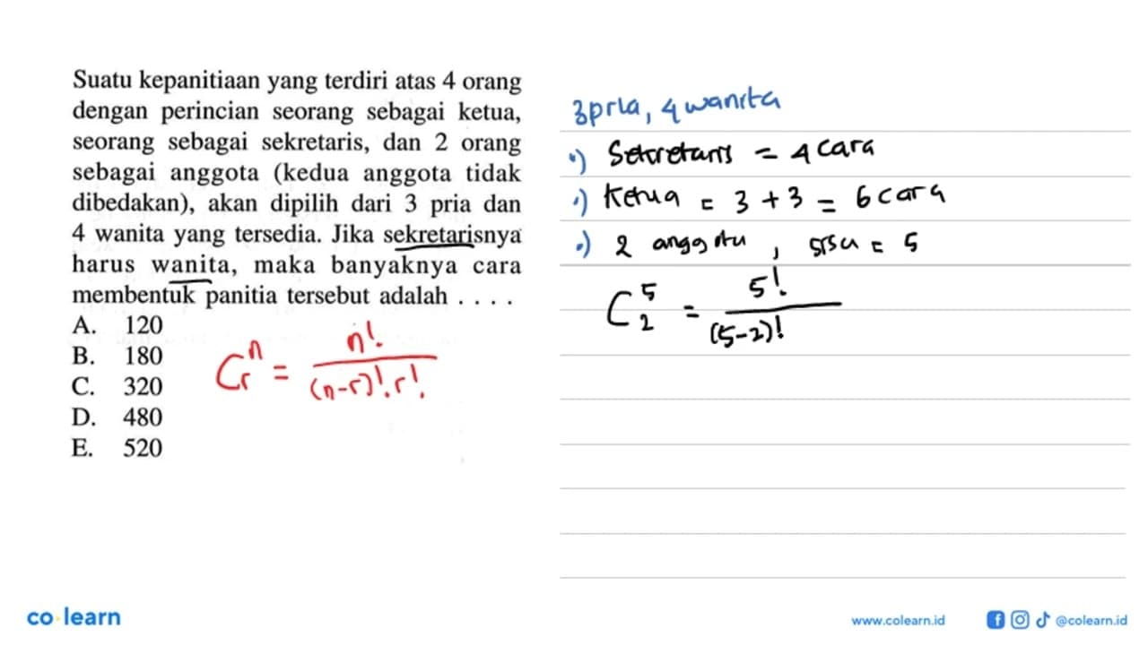 Suatu kepanitiaan yang terdiri atas 4 orang dengan