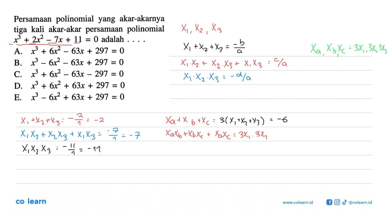 Persamaan polinomial yang akar-akarnya tiga kali akar-akar