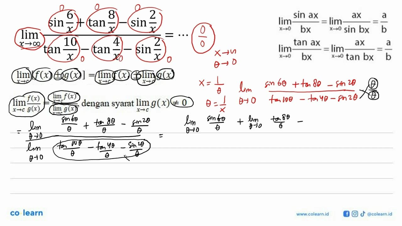 lim x menuju tak hingga