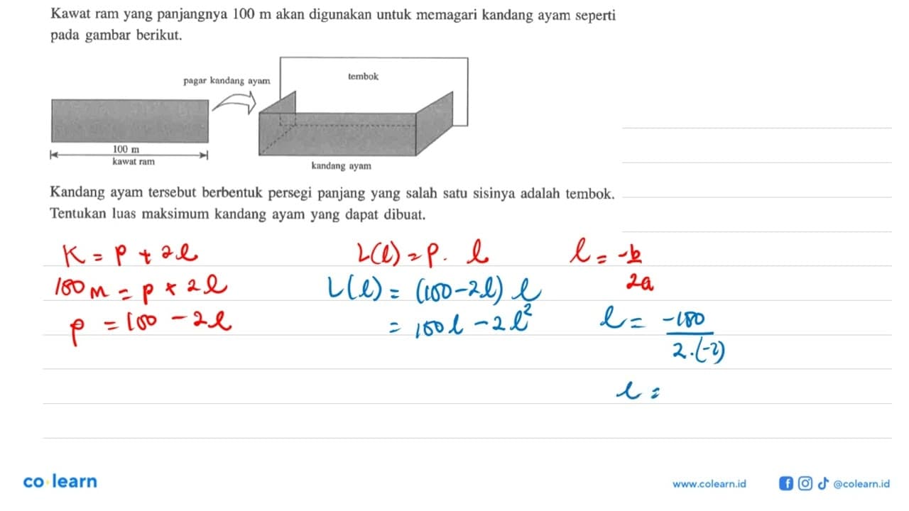 Kawat ram yang panjangnya 100 m akan digunakan untuk