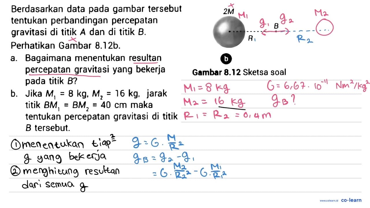 2M R theta b Gambar 8.12 Sketsa soal Berdasarkan data pada