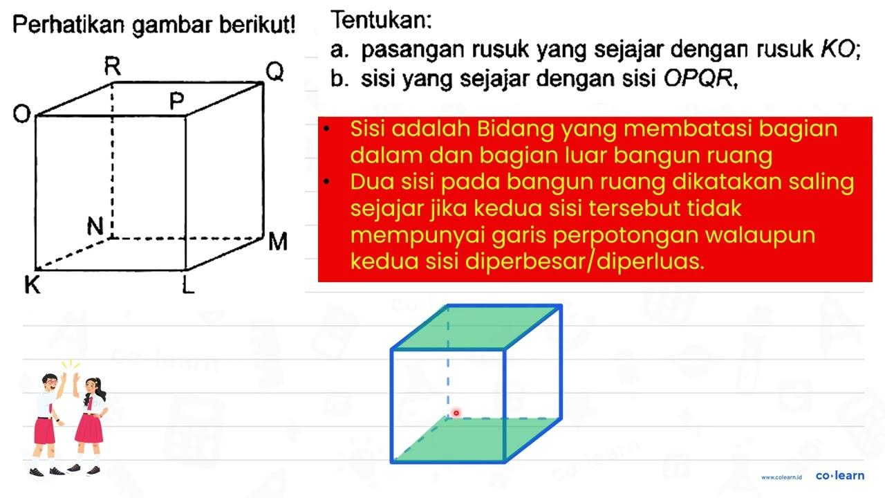 Perhatikan gambar berikut! a. pasangan rusuk yang sejajar