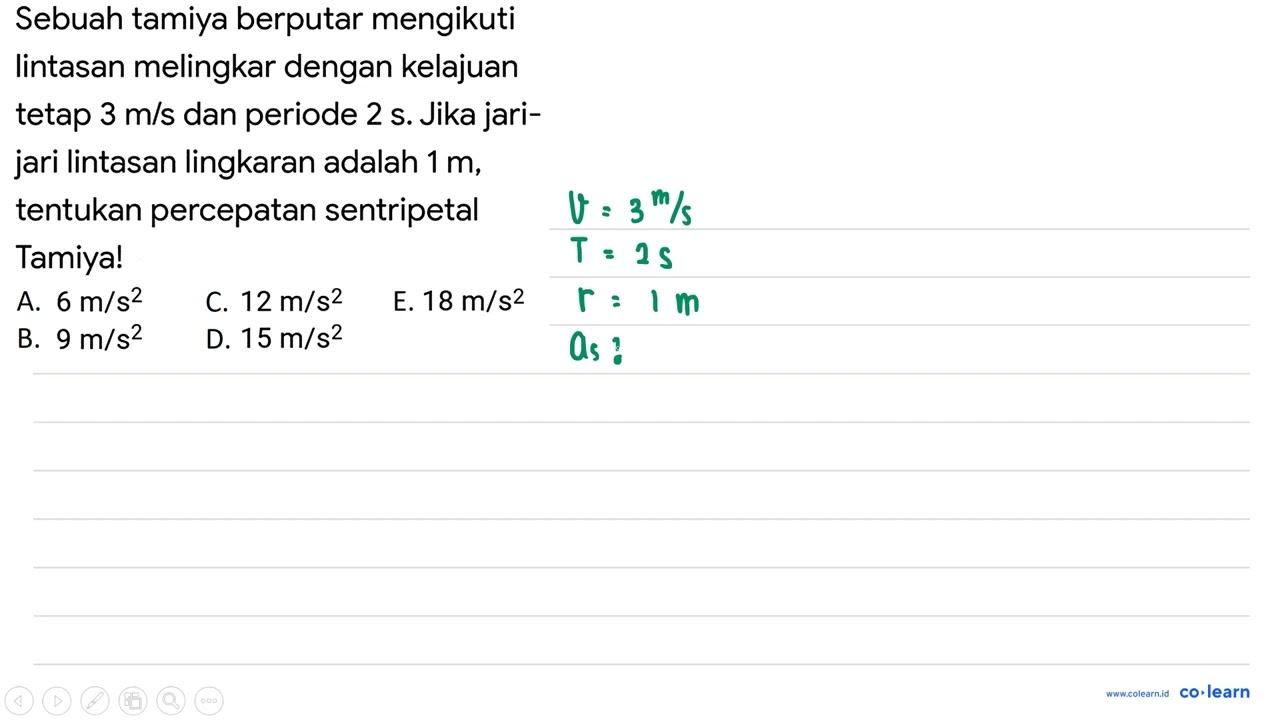 Sebuah tamiya berputar mengikuti lintasan melingkar dengan