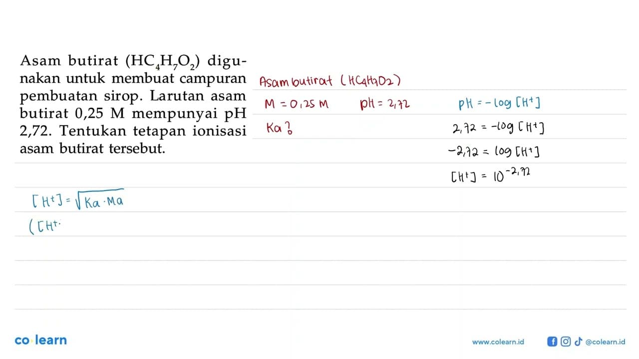 Asam butirat (HC4H7O2) digunakan untuk membuat campuran