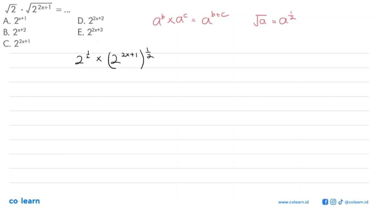 akar(2) . akar(2^2x +1) = ...