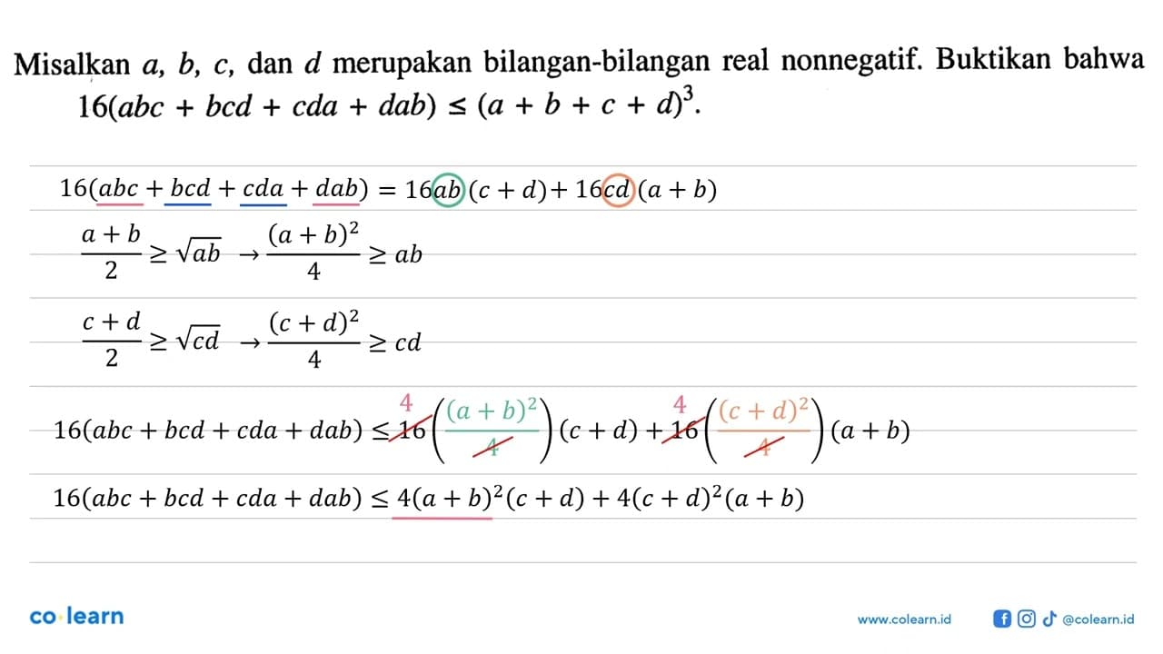 Misalkan a, b, c , dan d merupakan bilangan-bilangan real