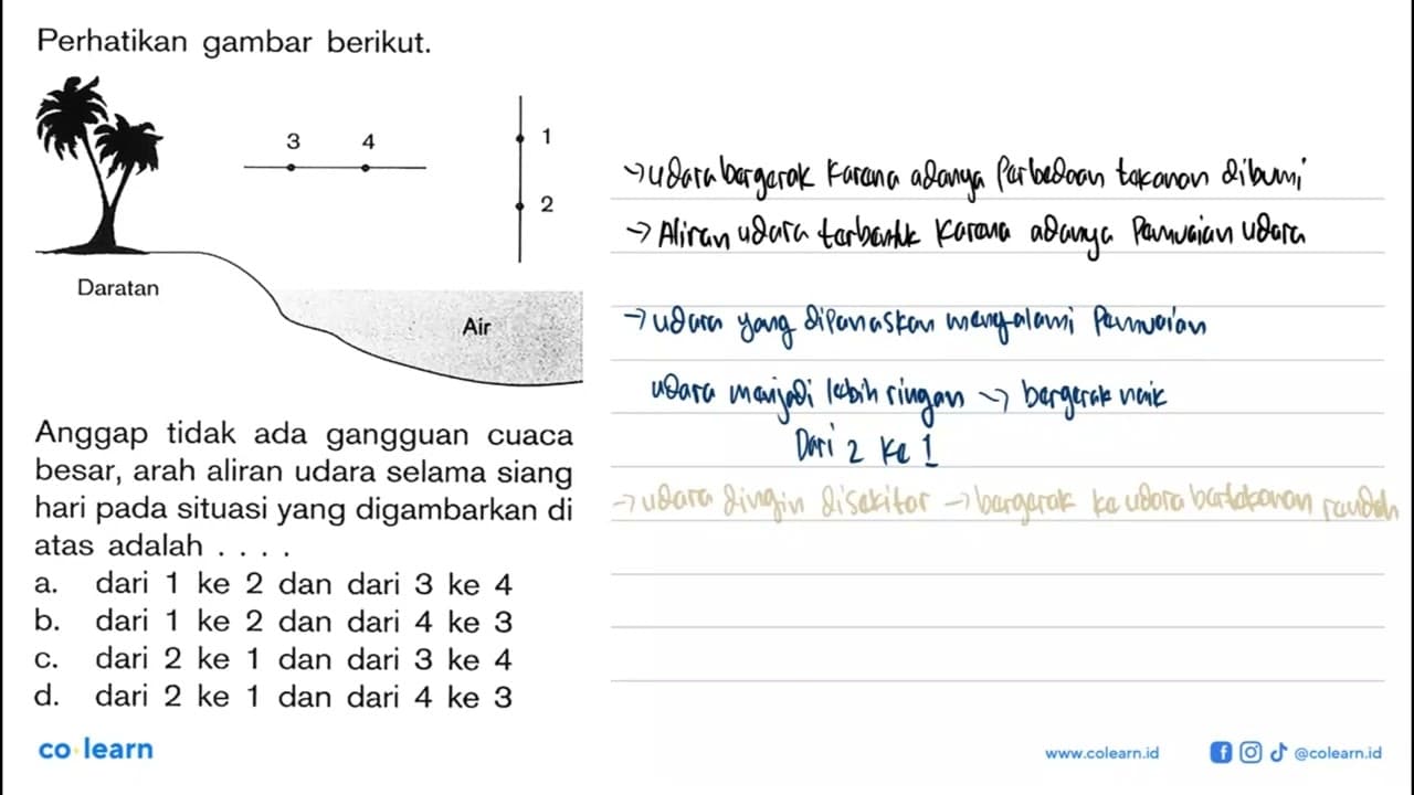 Perhatikan gambar berikut. Daratan Air 1 2 3 4 Anggap tidak