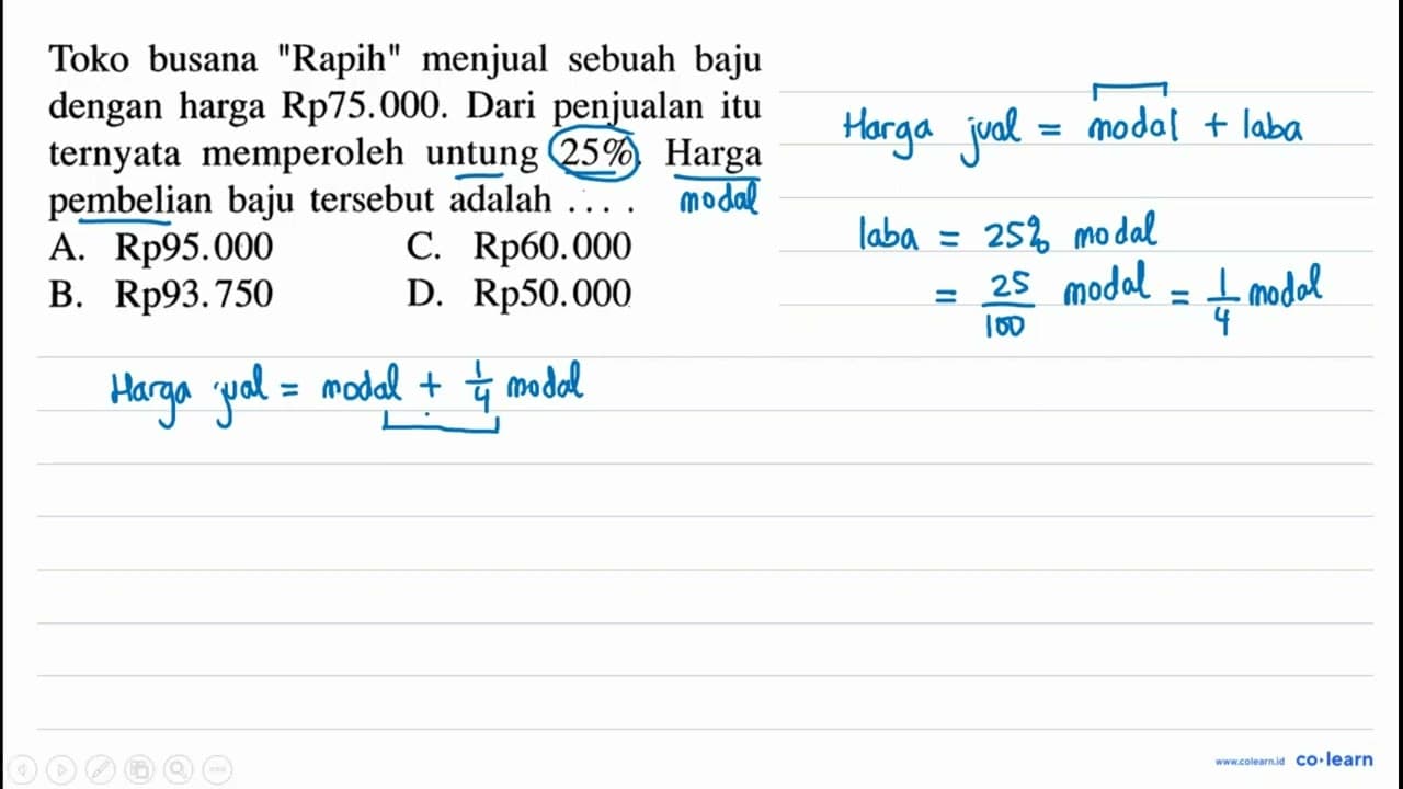 Toko busana 'Rapih' menjual sebuah baju dengan harga