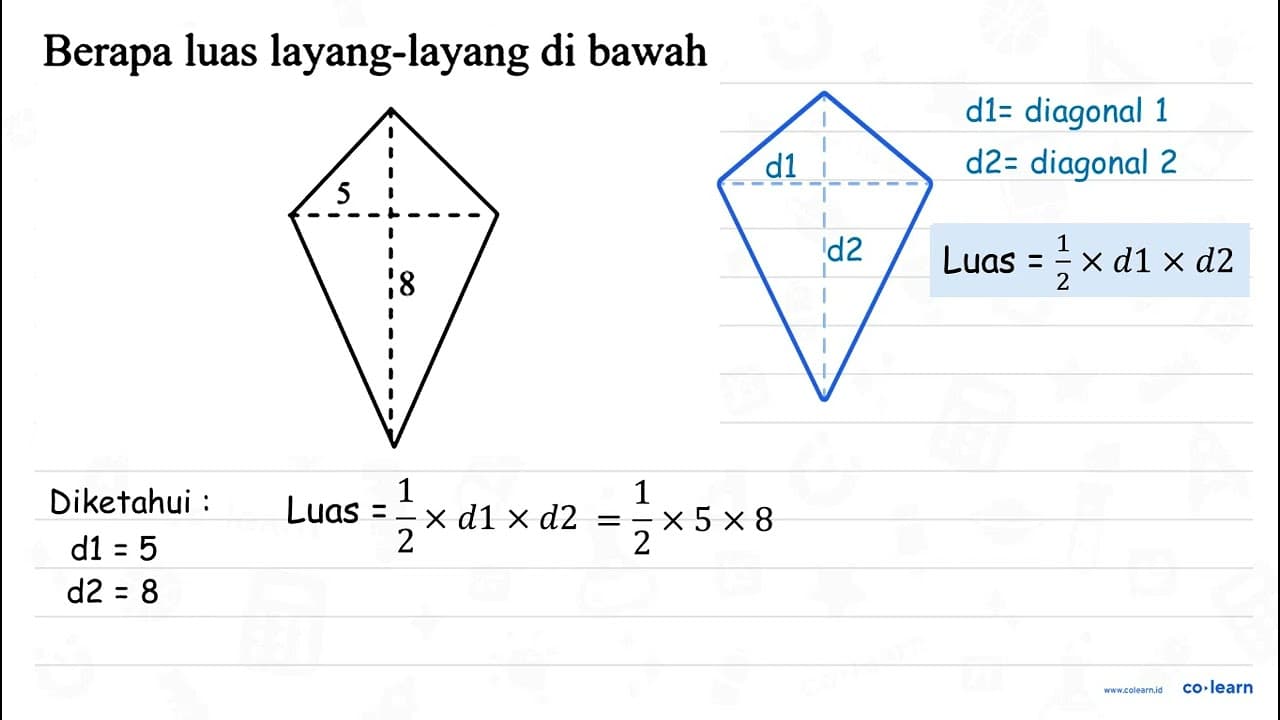 Berapa luas layang-layang di bawah