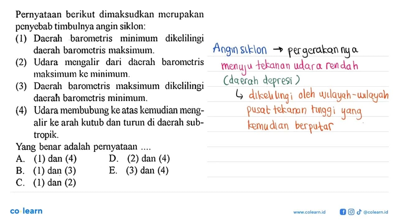 Pernyataan berikut dimaksudkan merupakan penyebab timbulnya