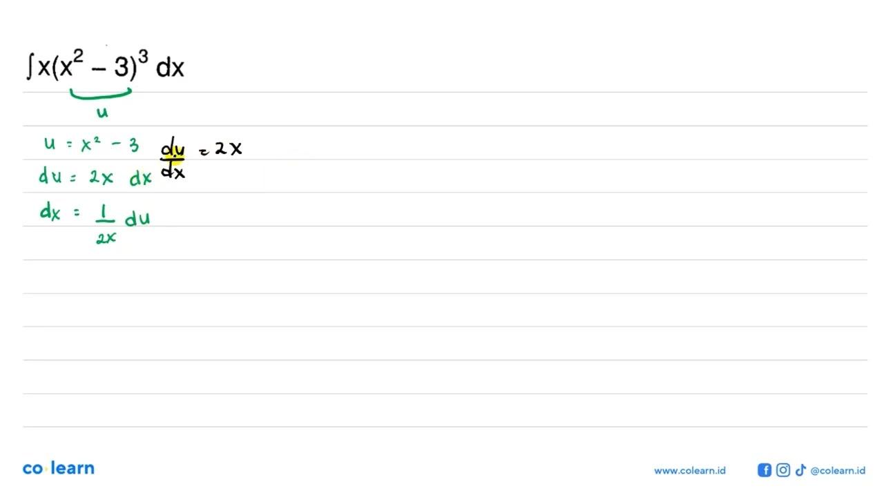 integral x(x^2-3)^3 dx=...