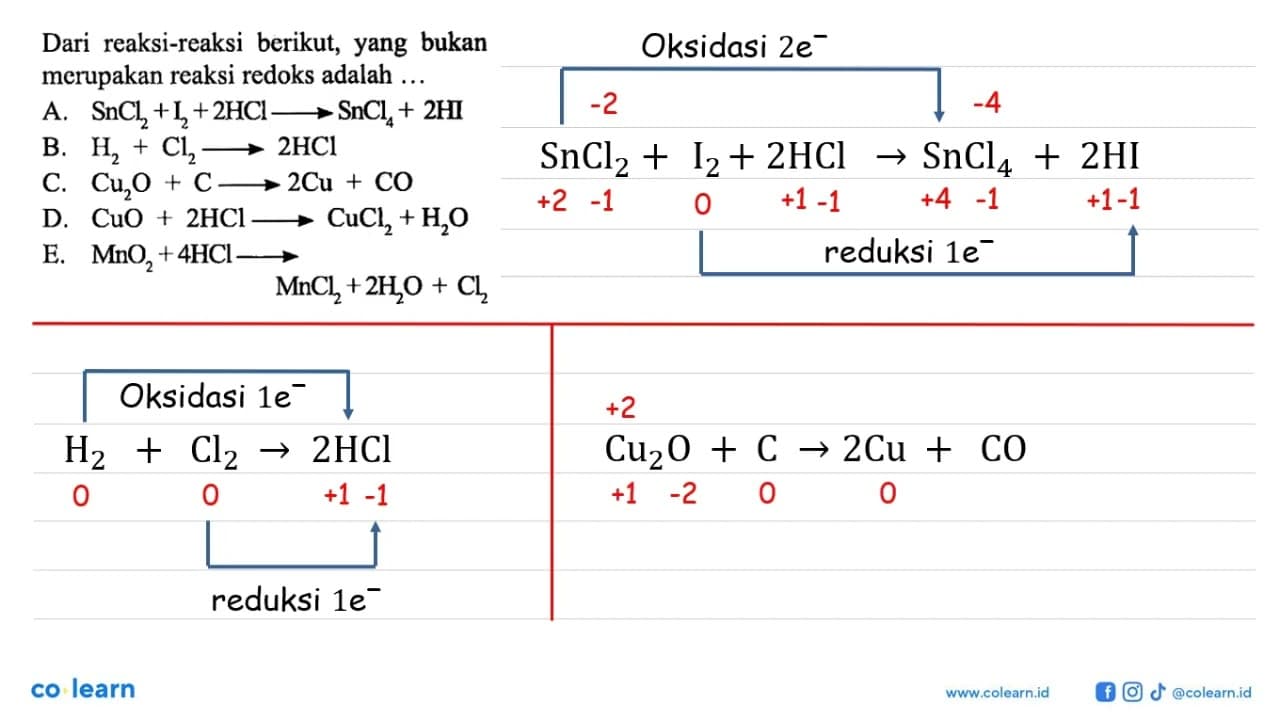 Dari reaksi-reaksi berikut, yang bukan merupakan reaksi