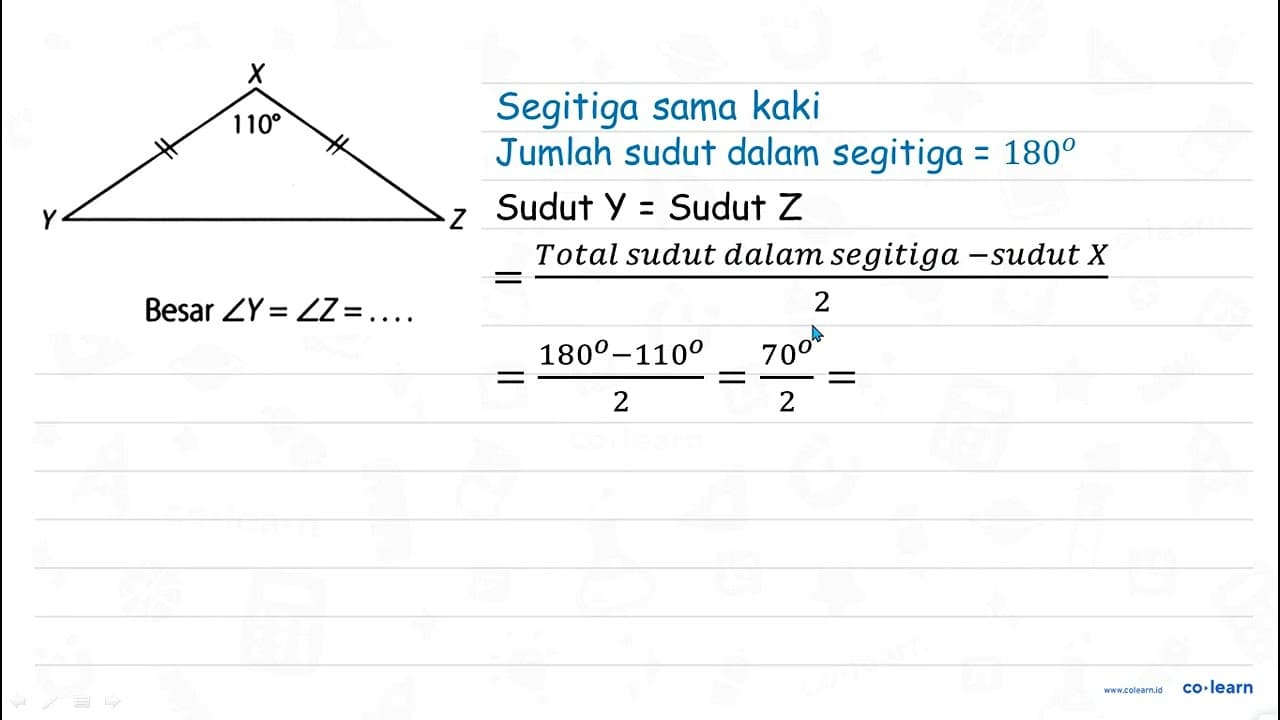 X Y Z 110 Besar sudut Y = sudut Z =...