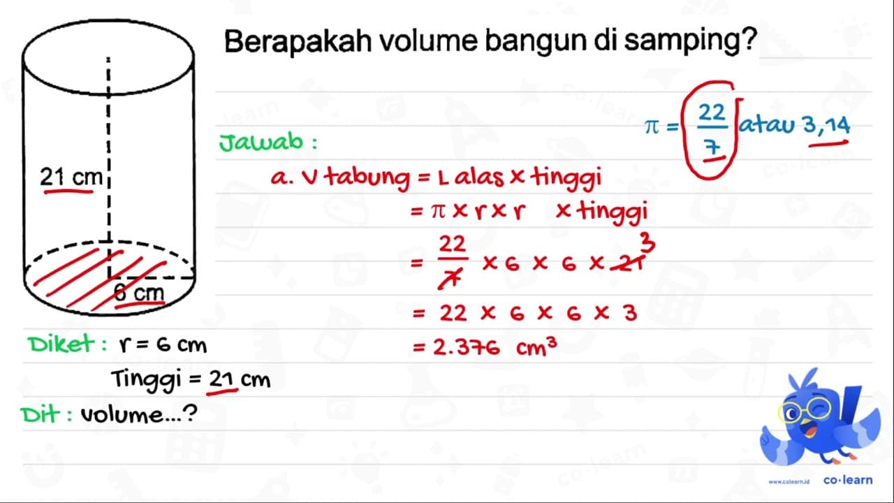 Berapakah volume bangun di samping?