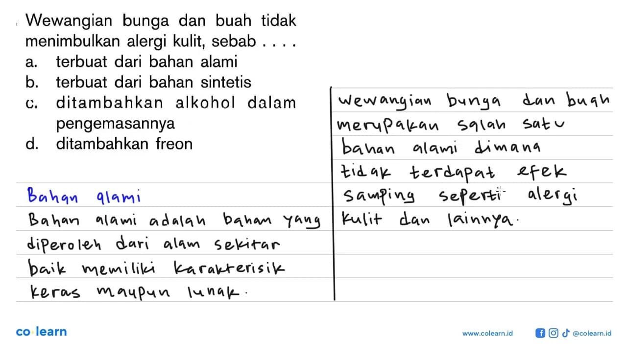 Wewangian bunga dan buah tidak menimbulkan alergi kulit,