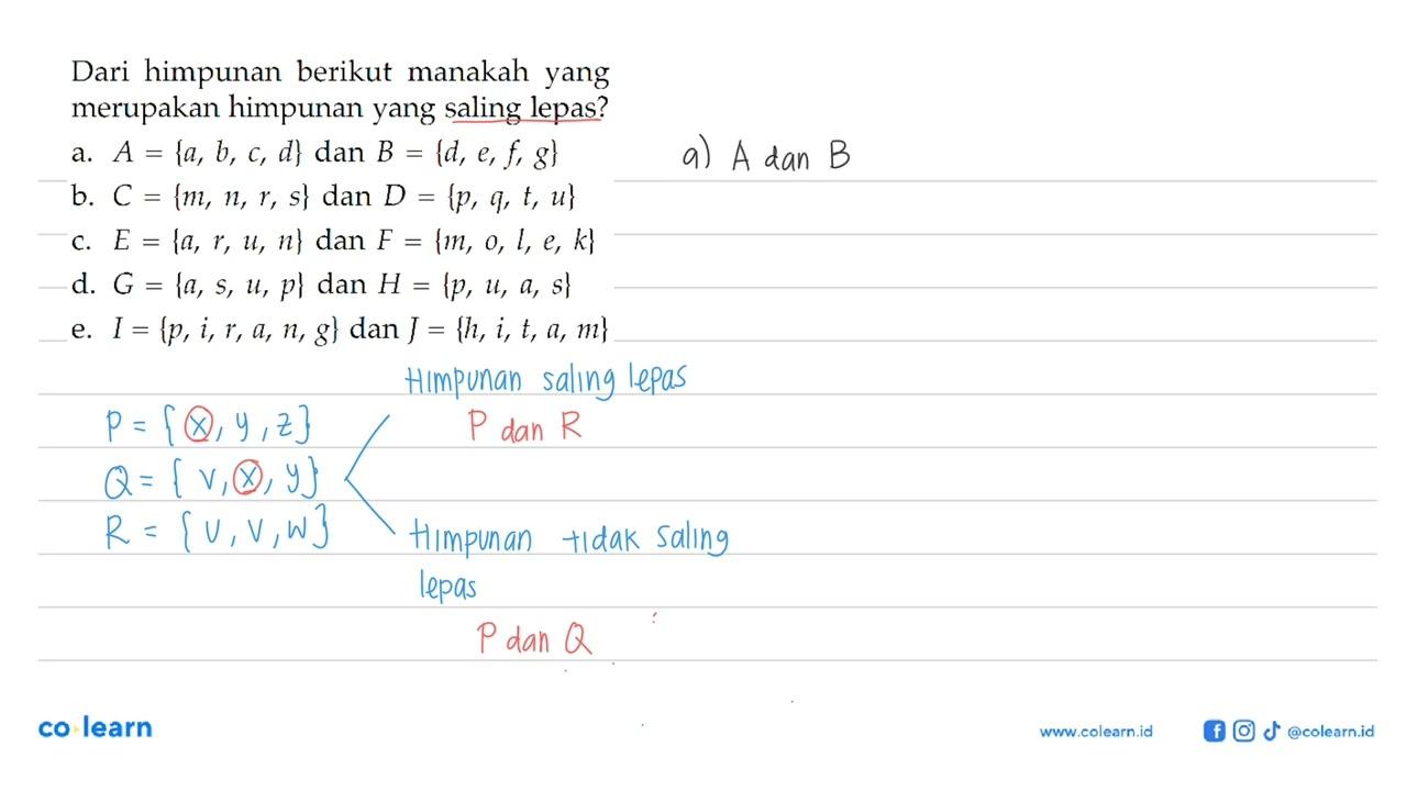 Dari himpunan berikut manakah yang merupakan himpunan yang