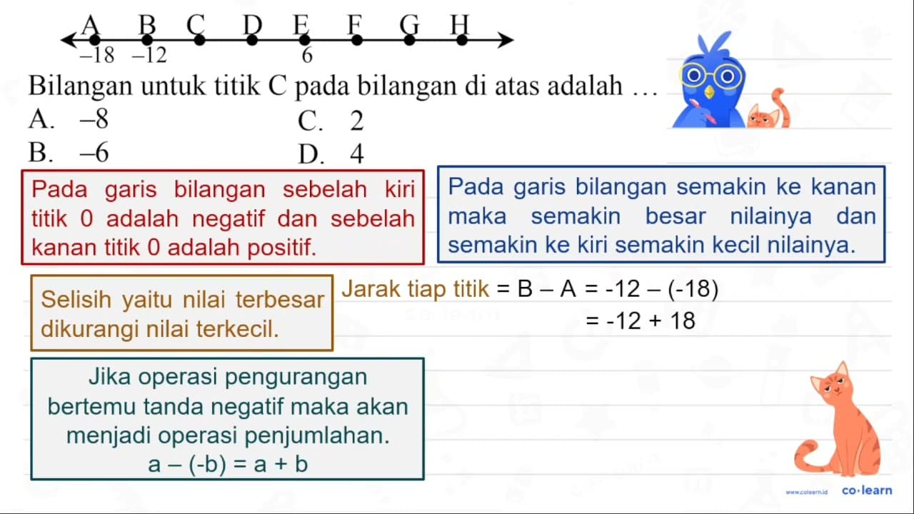 Bilangan untuk titik C pada bilangan di atas adalah ... A.