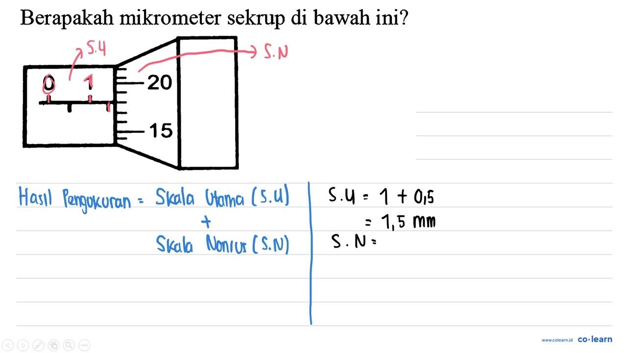 Berapakah mikrometer sekrup di bawah ini?