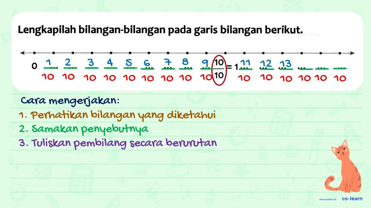 Lengkapilah bilangan-bilangan pada garis bilangan berikut.