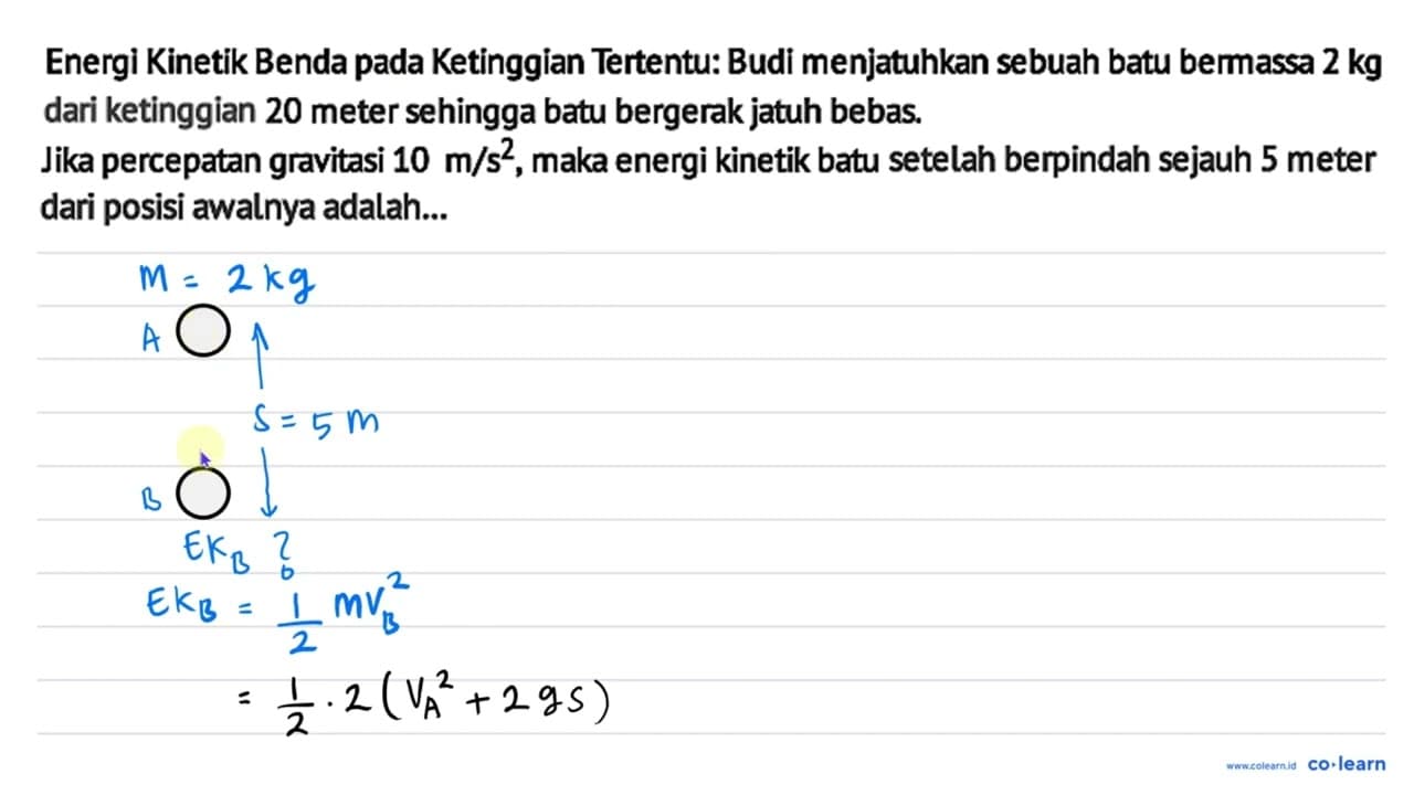 Energi Kinetik Benda pada Ketinggian Tertentu: Budi