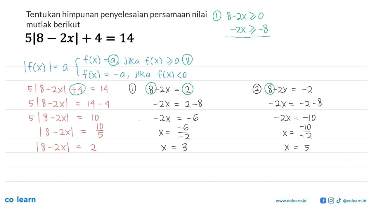 5|8-2x|+4=14