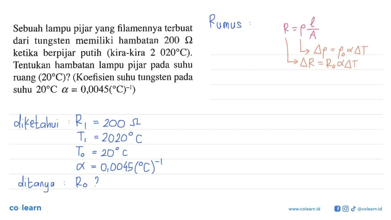 Sebuah lampu pijar yang filamennya terbuat dari tungsten