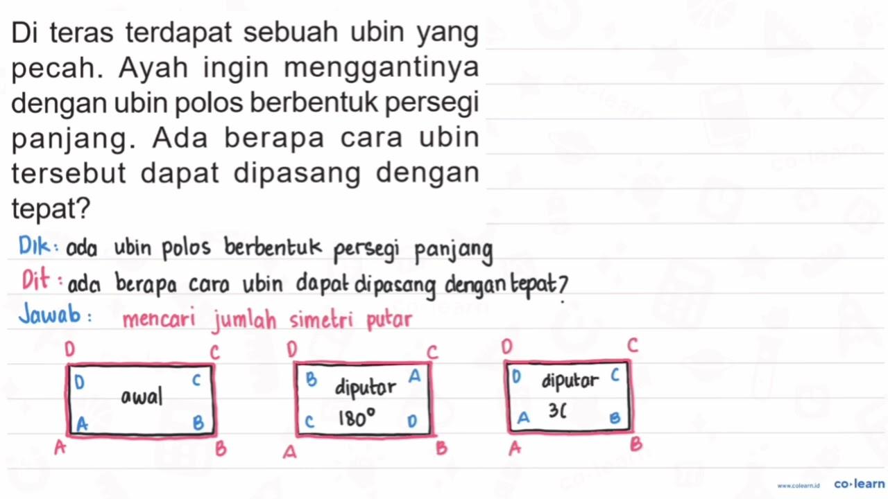 Di teras terdapat sebuah ubin yang pecah. Ayah ingin