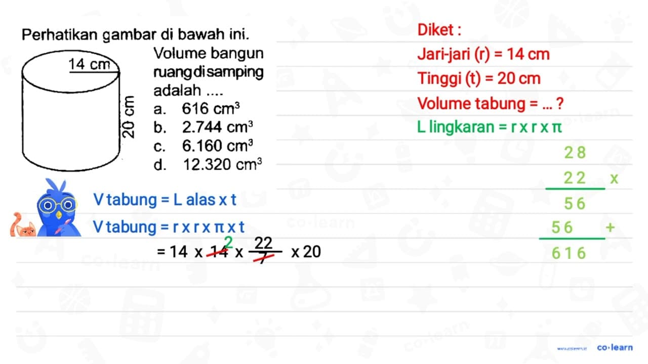 Perhatikan gambar di bawah ini. Volume bangun