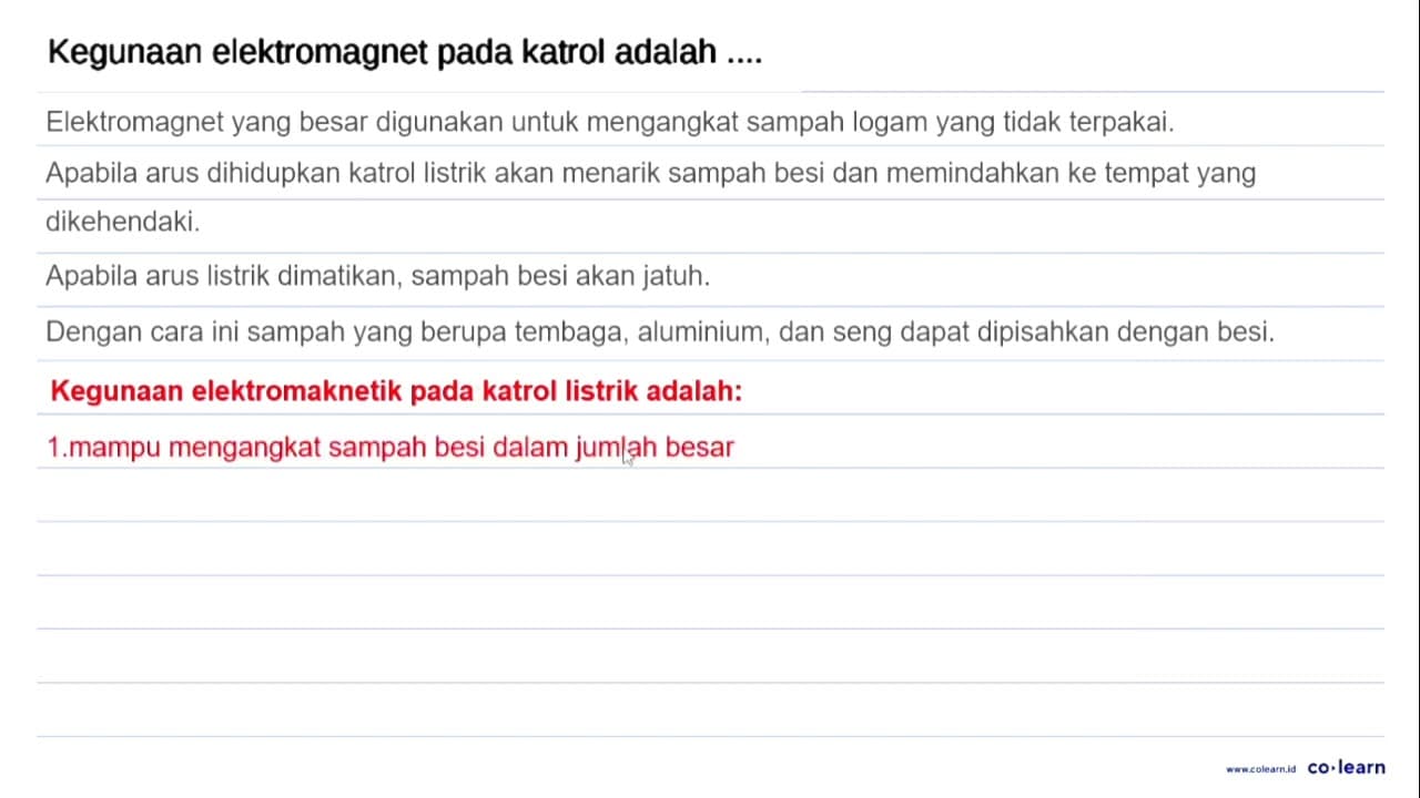 Kegunaan elektromagnet pada katrol adalah....