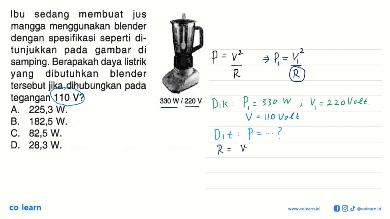 Ibu sedang membuat jus mangga menggunakan blender dengan