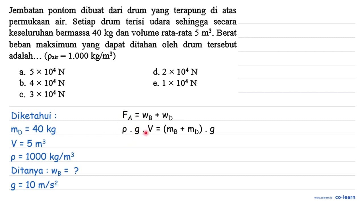 Jembatan pontom dibuat dari drum yang terapung di atas