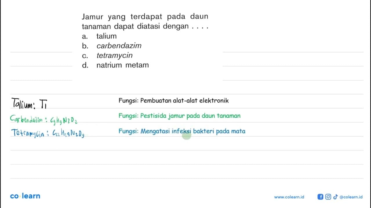 Jamur yang terdapat pada daun tanaman dapat diatasi dengan