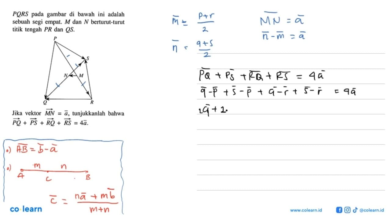PQRS pada gambar di bawah ini adalah sebuah segi empat. M