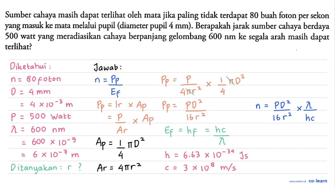 Sumber cahaya masih dapat terlihat oleh mata jika paling