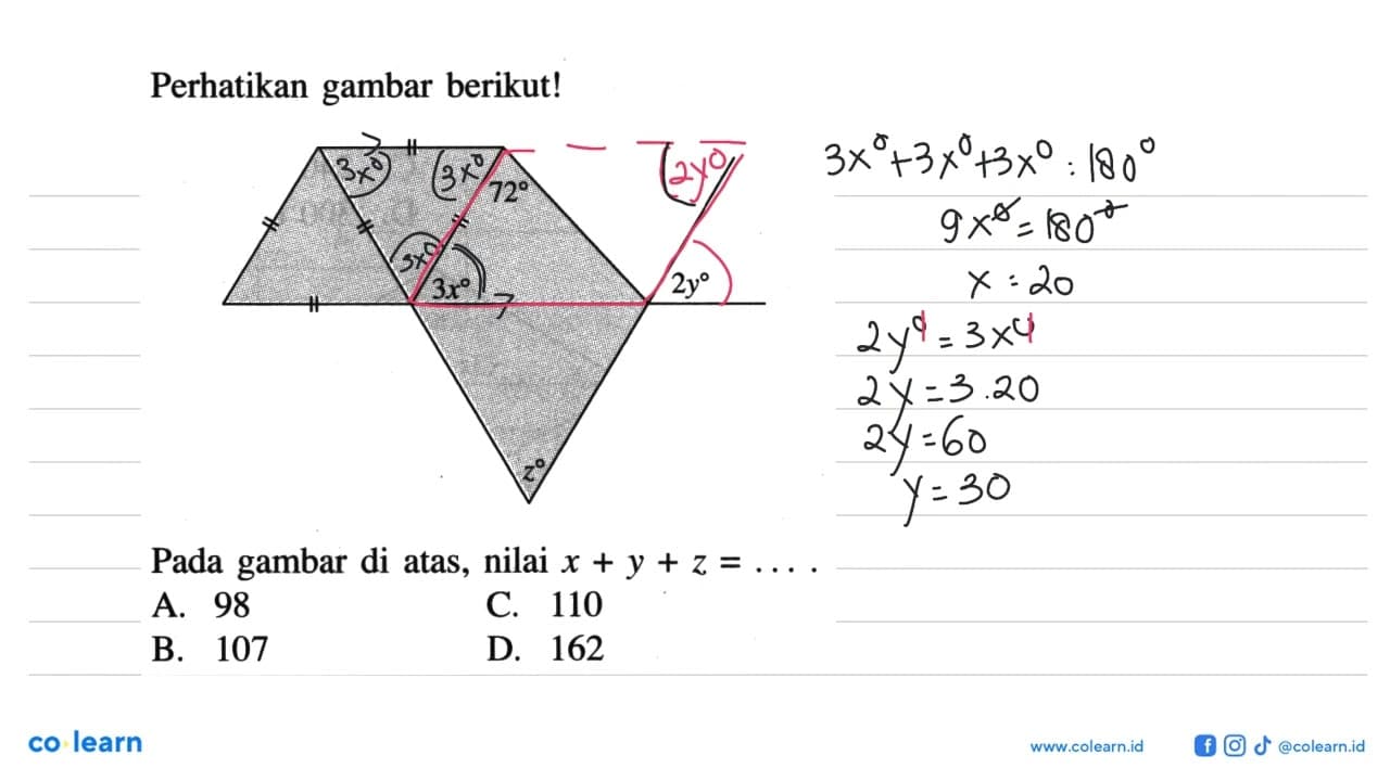 Perhatikan gambar berikut! Pada gambar di atas, nilai