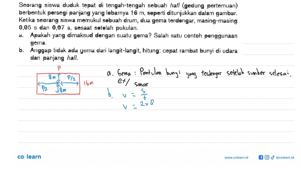 Seorang siswa duduk tepat di tengah-tengah sebuah hall