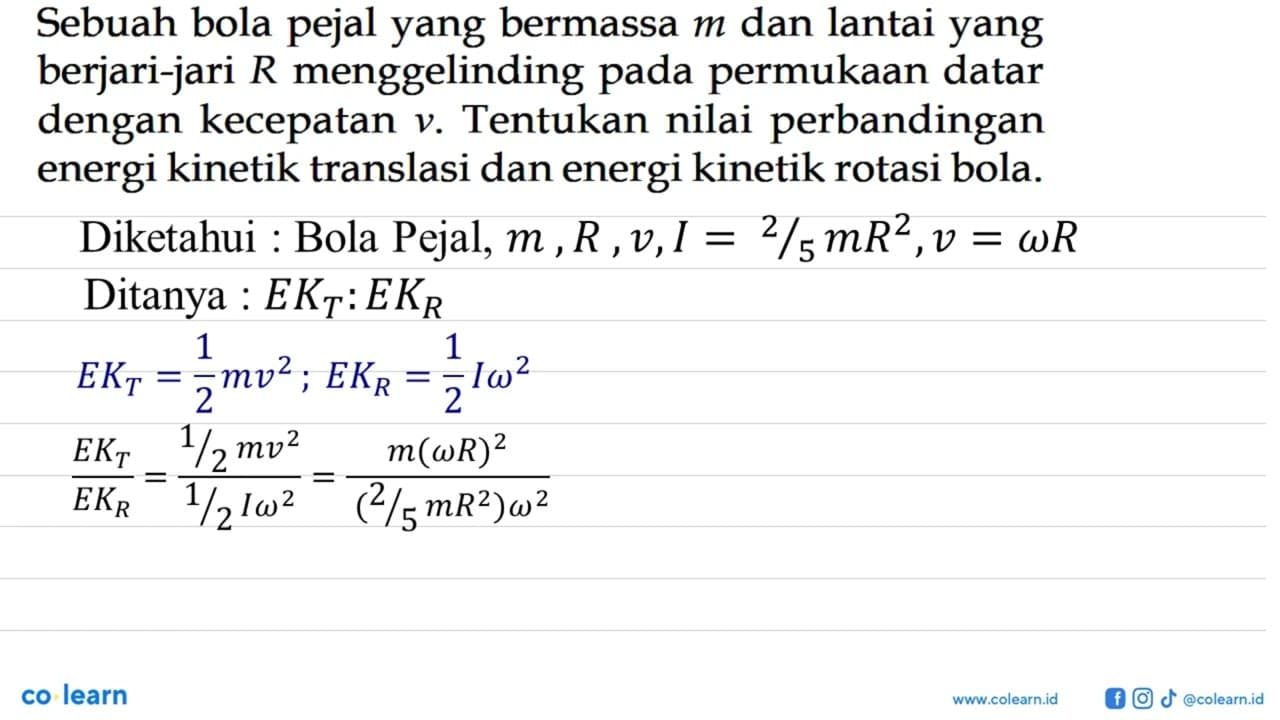 Sebuah bola pejal yang bermassa m dan lantai yang