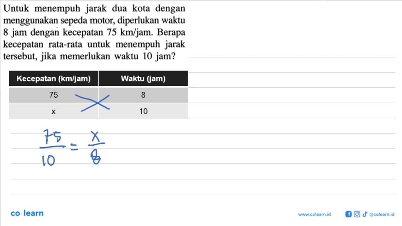 Untuk menempuh jarak dua kota dengan menggunakan sepeda