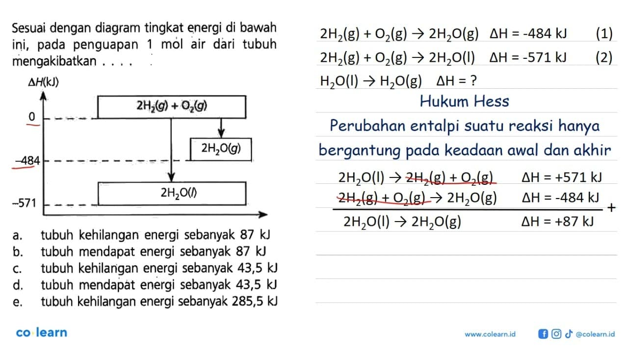 Sesuai dengan diagram tingkat energi di bawah ini, pada