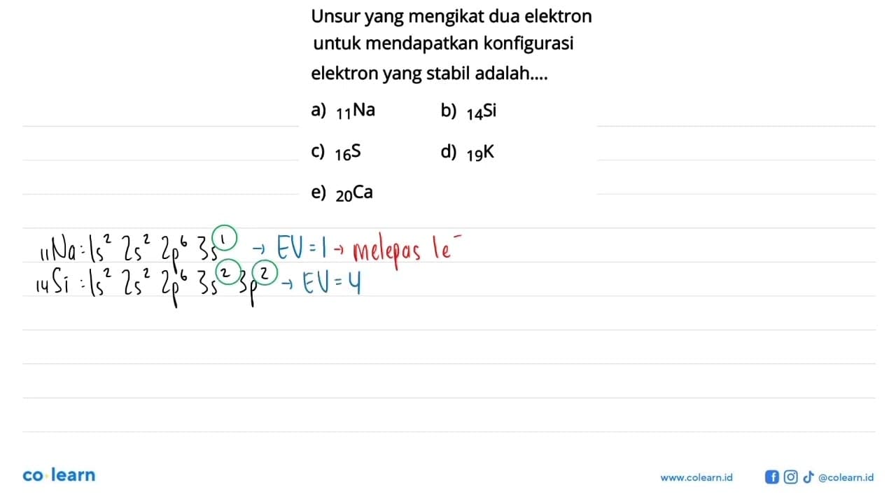 Unsur yang mengikat dua elektron untuk mendapatkan